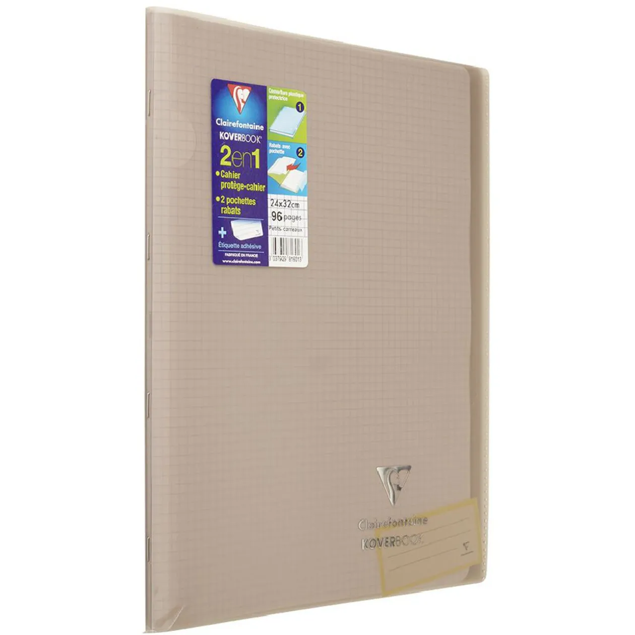 Cahier CLAIREFONTAINE koverbook petits carreaux 96p