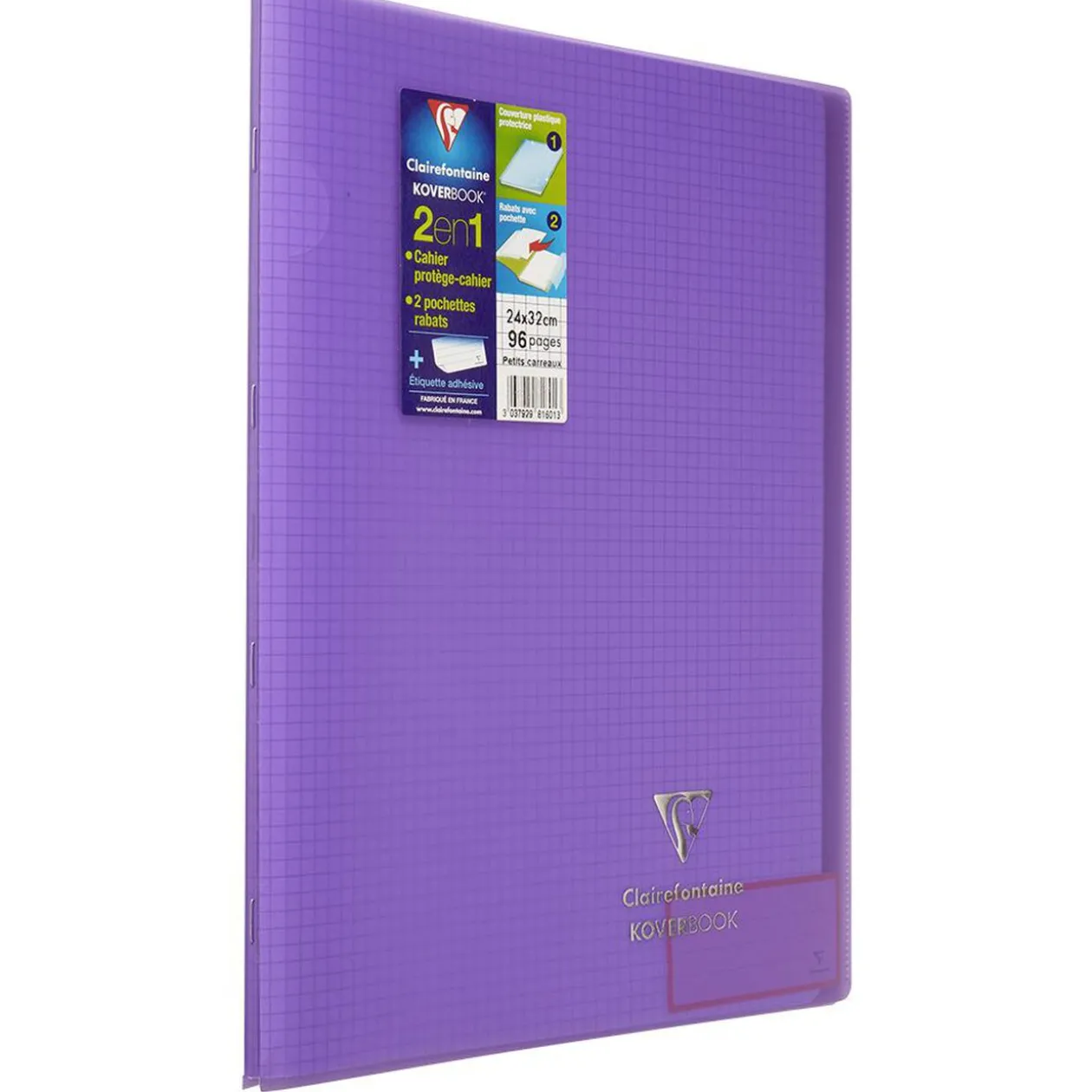 Cahier CLAIREFONTAINE koverbook petits carreaux 96p