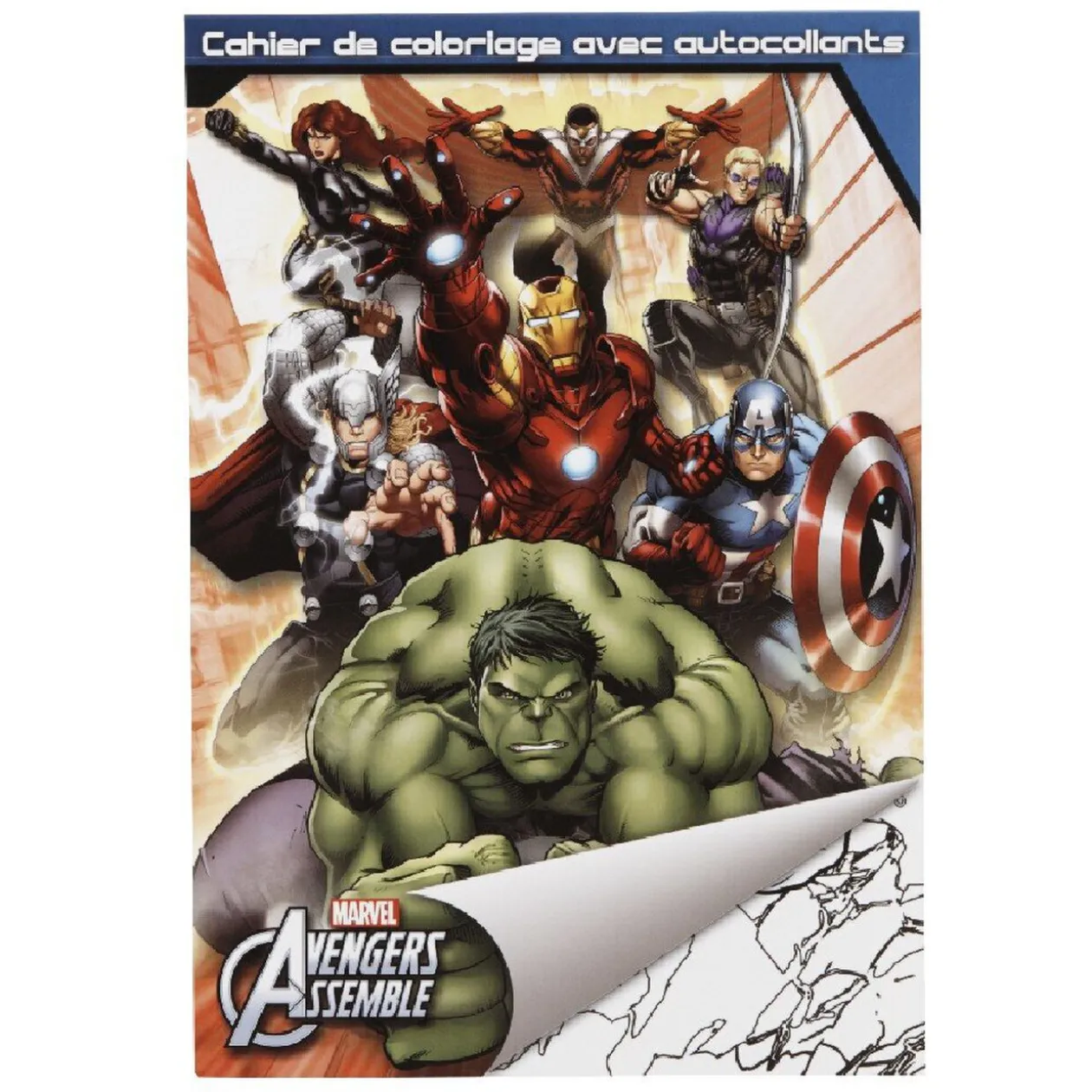Cahier de coloriage A5 avec autocollants Avengers