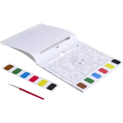 Cahier de peinture à l'eau - 6 couleurs et 1 pinceau