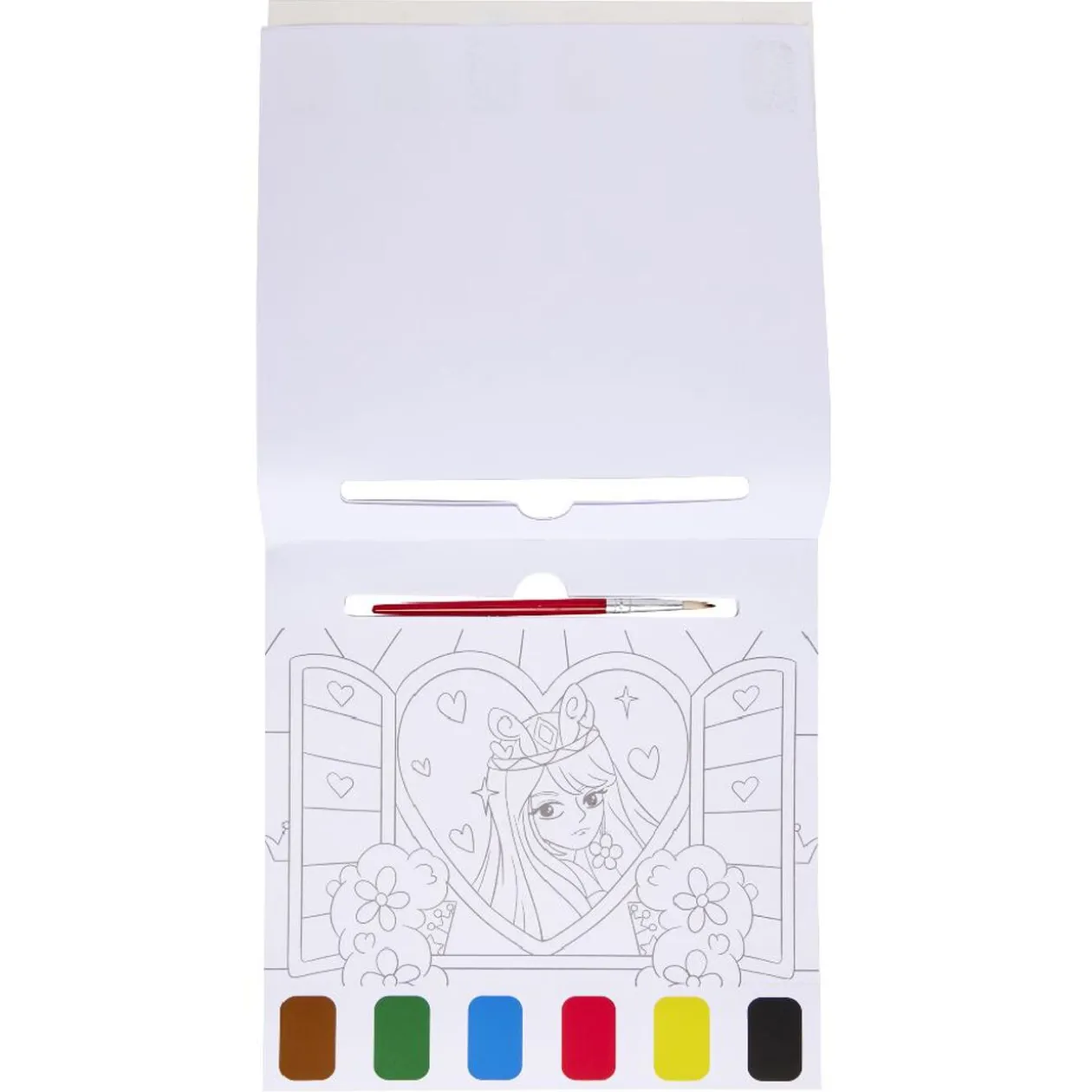 Cahier de peinture à l'eau - 6 couleurs et 1 pinceau