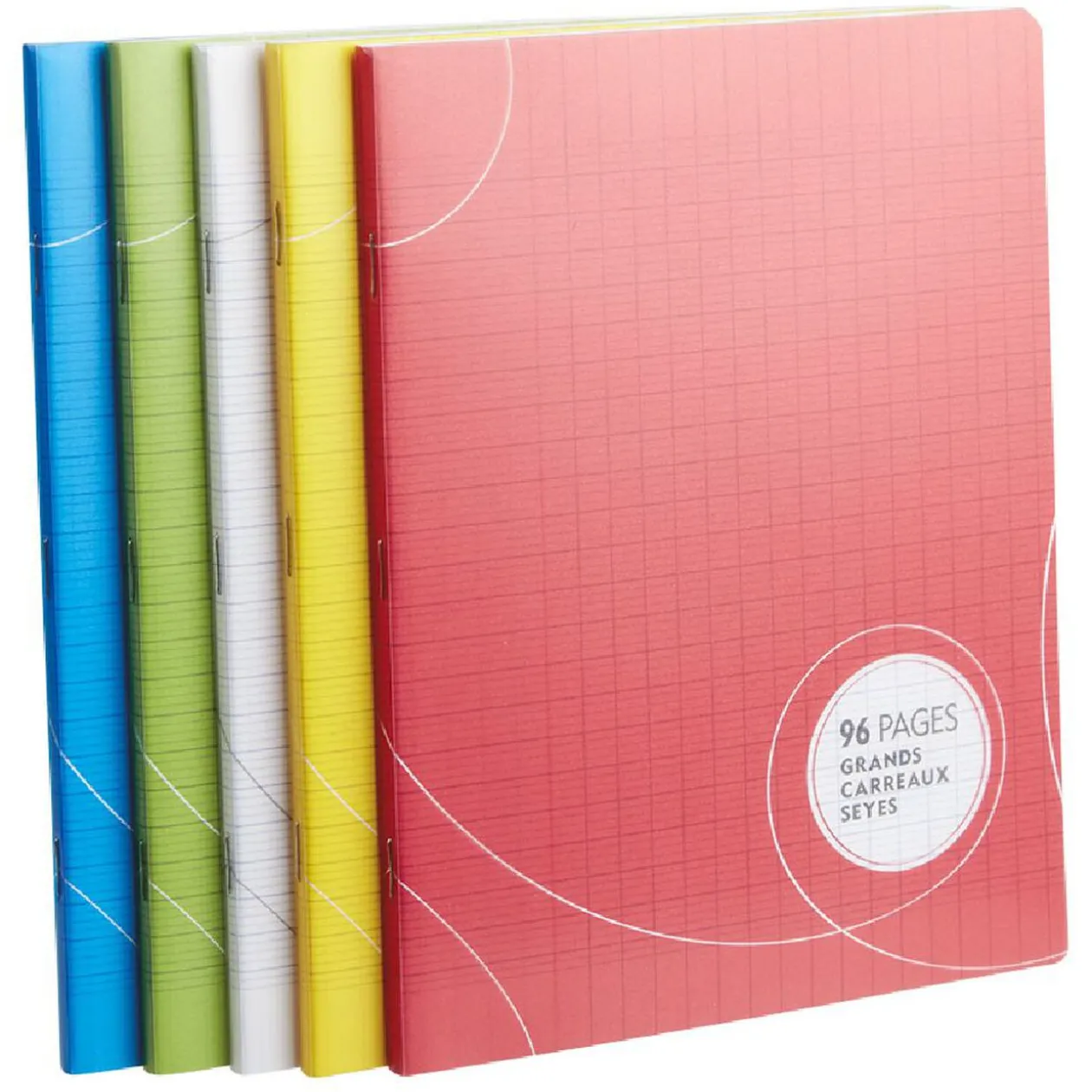 Cahier grands carreaux couverture rigide 96 pages 17x22cm x5