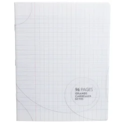 Cahier grands carreaux couverture rigide 96 pages 17x22cm x5