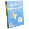 Cahier grands carreaux couverture rigide 96 pages 24x32cm x5