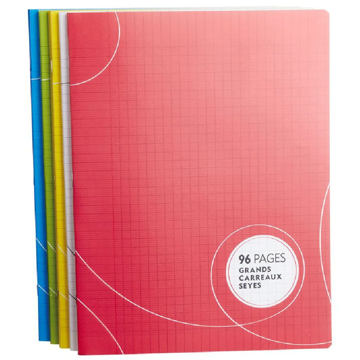 Cahier grands carreaux couverture rigide 96 pages 24x32cm x5