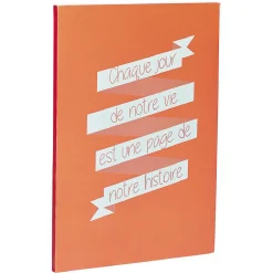 Cahier inscription Page de notre histoire A4 orange 184 pages