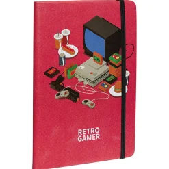 Cahier élastique latéral motif retro gamer A5 rouge 160 pages