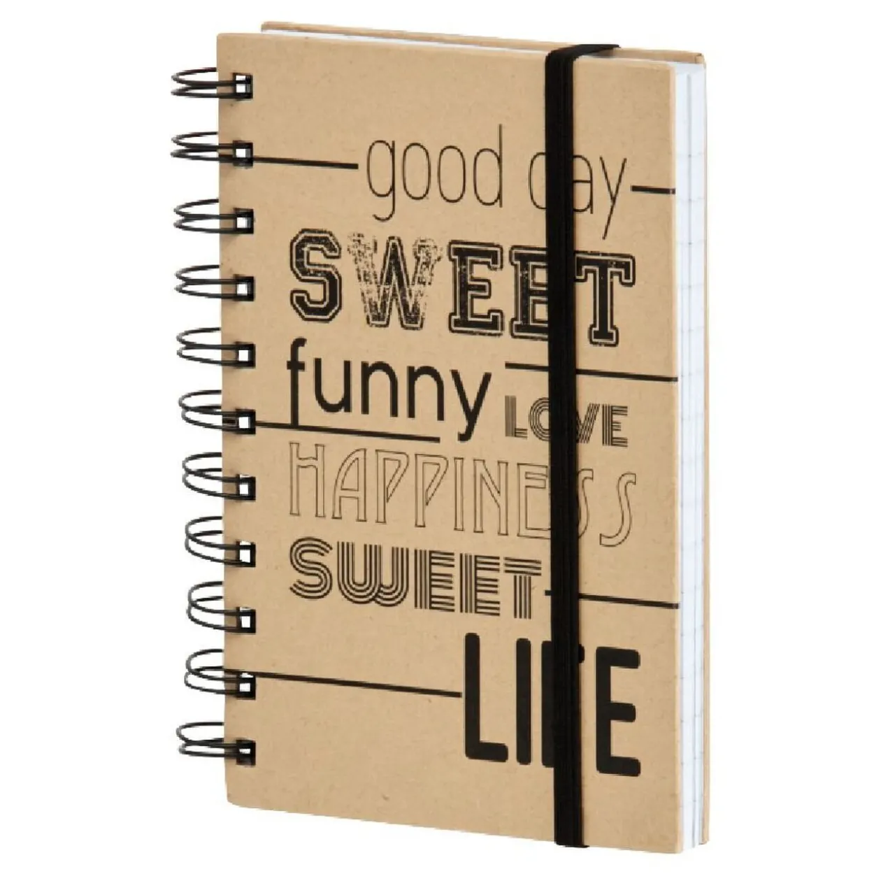 Cahier Wording à spirales format A6 avec élastique 96 pages