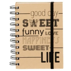 Cahier Wording à spirales format A6 avec élastique 96 pages