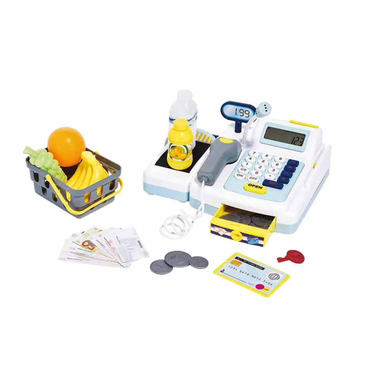 Caisse enregistreuse factice avec accessoires