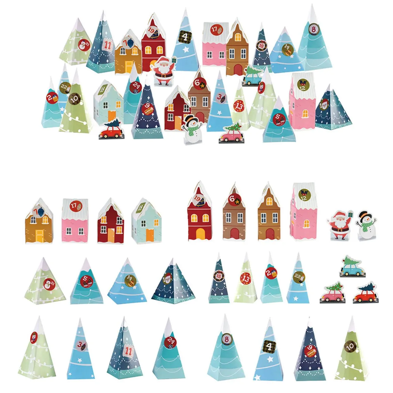 Calendrier de l'Avent 24 maisons à assembler