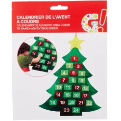 Calendrier de l'avent sapin feutrine à coudre