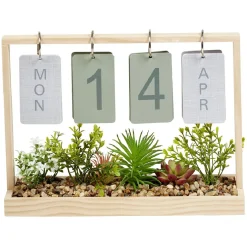 Calendrier perpétuel jardinière en bois
