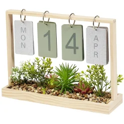 Calendrier perpétuel jardinière en bois