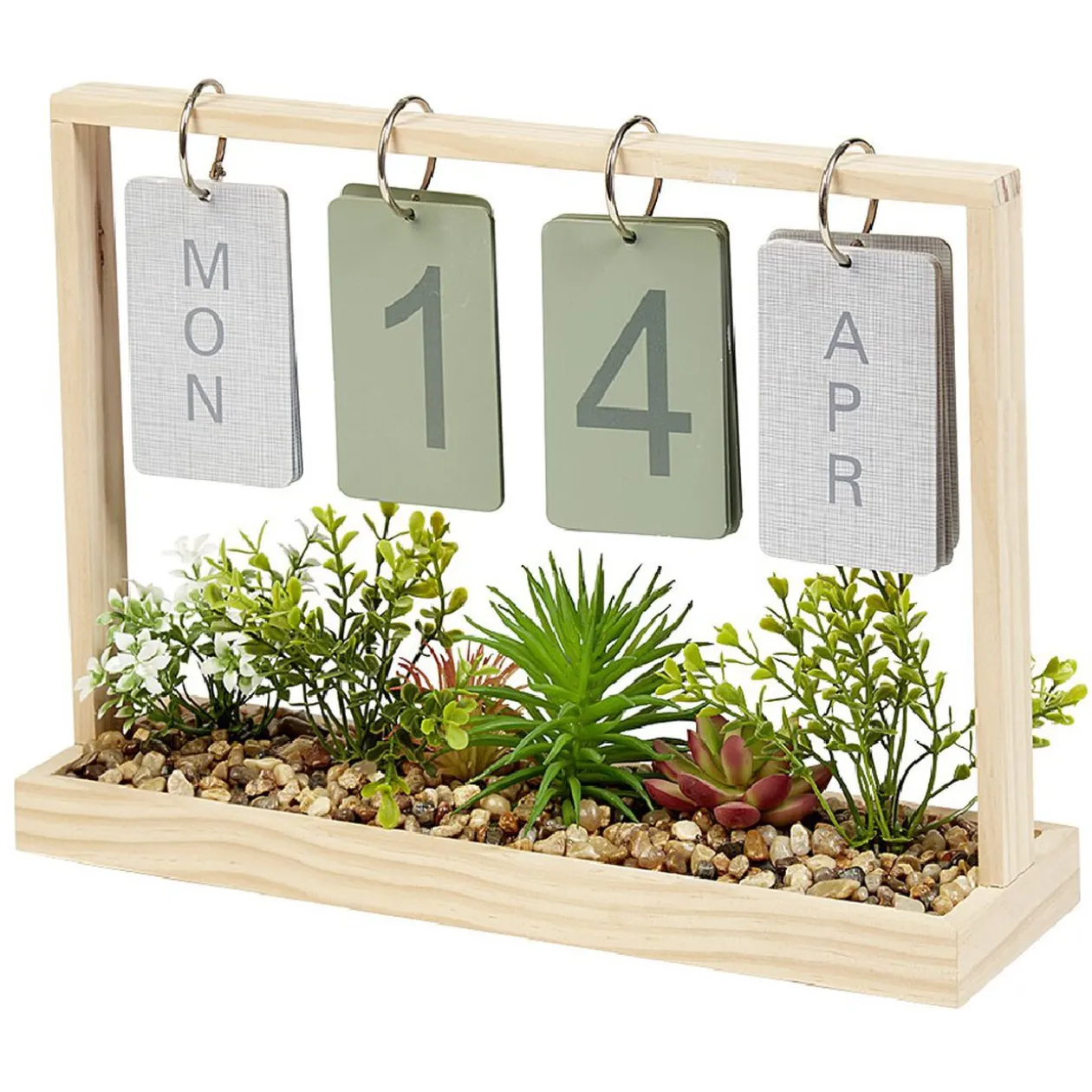 Calendrier perpétuel jardinière en bois