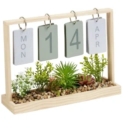 Calendrier perpétuel jardinière en bois