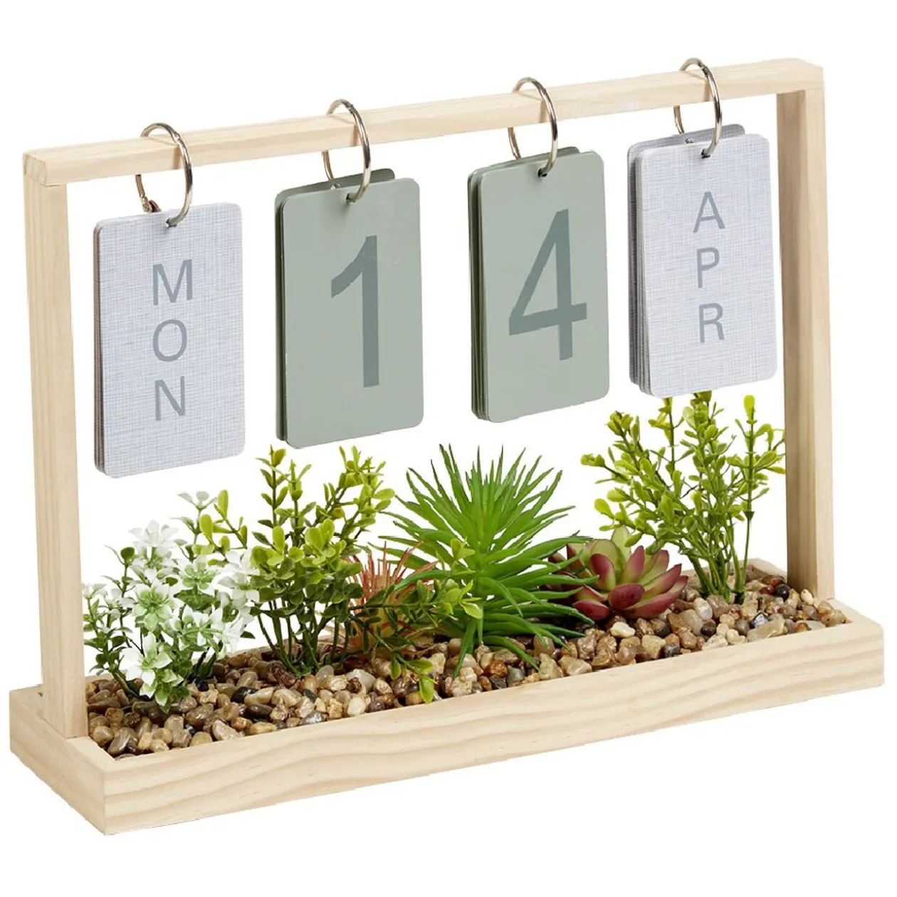 Calendrier perpétuel jardinière en bois