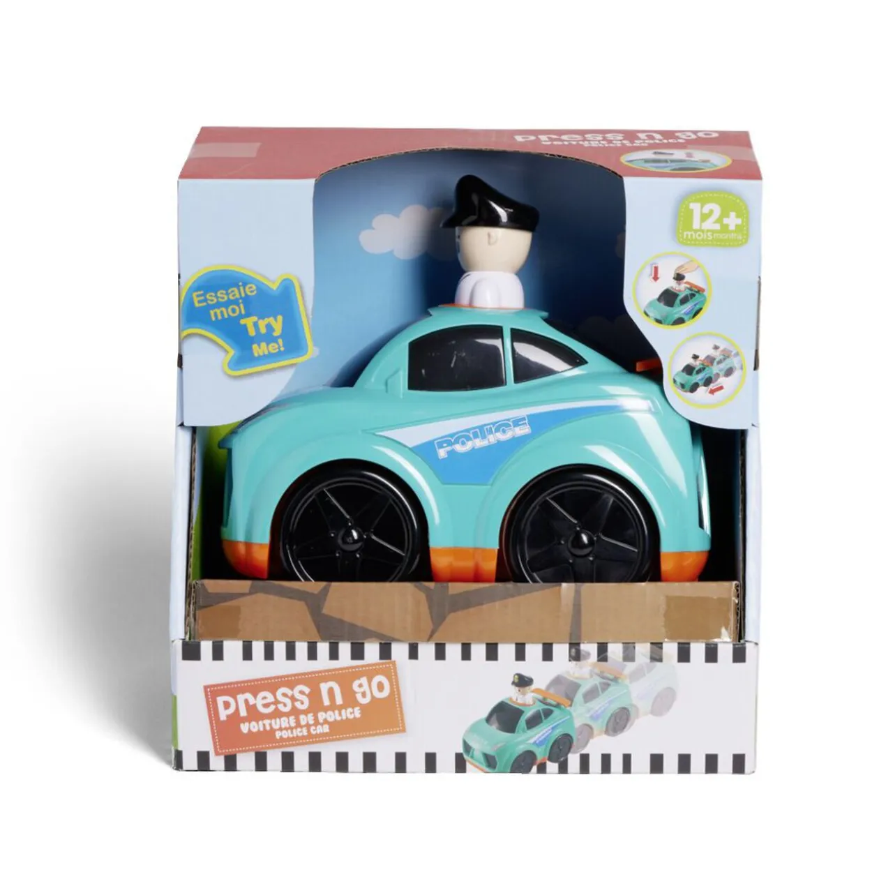 Camion friction police ou pompier 16,4x10,5xH15,4cm - 2 modèles