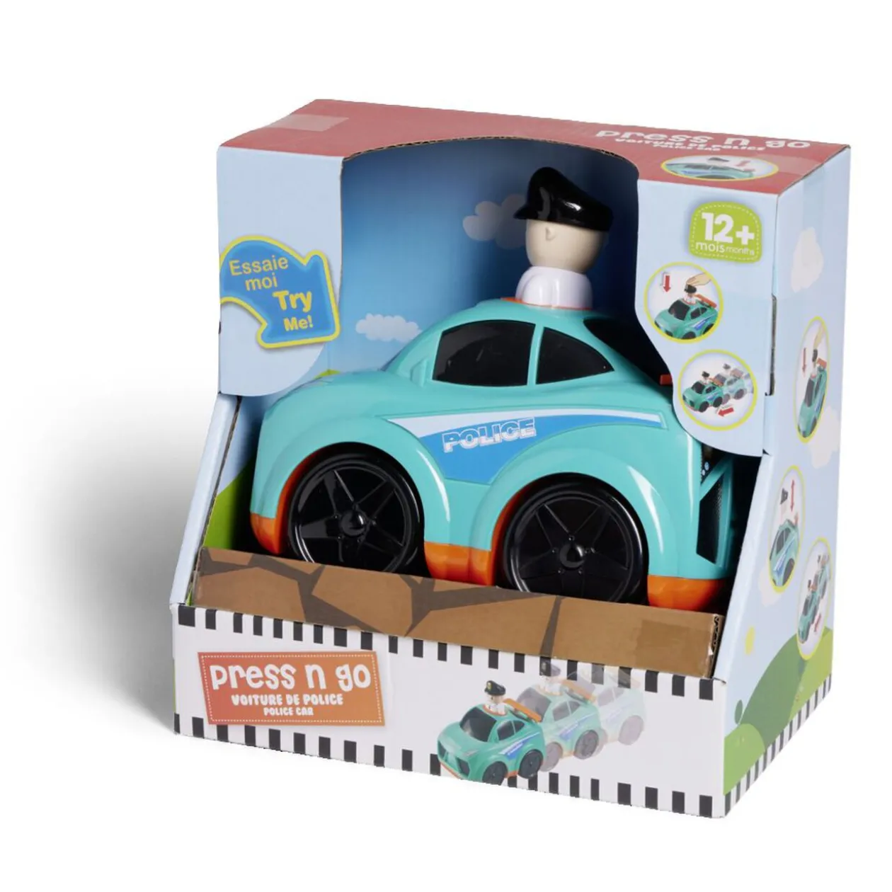 Camion friction police ou pompier 16,4x10,5xH15,4cm - 2 modèles