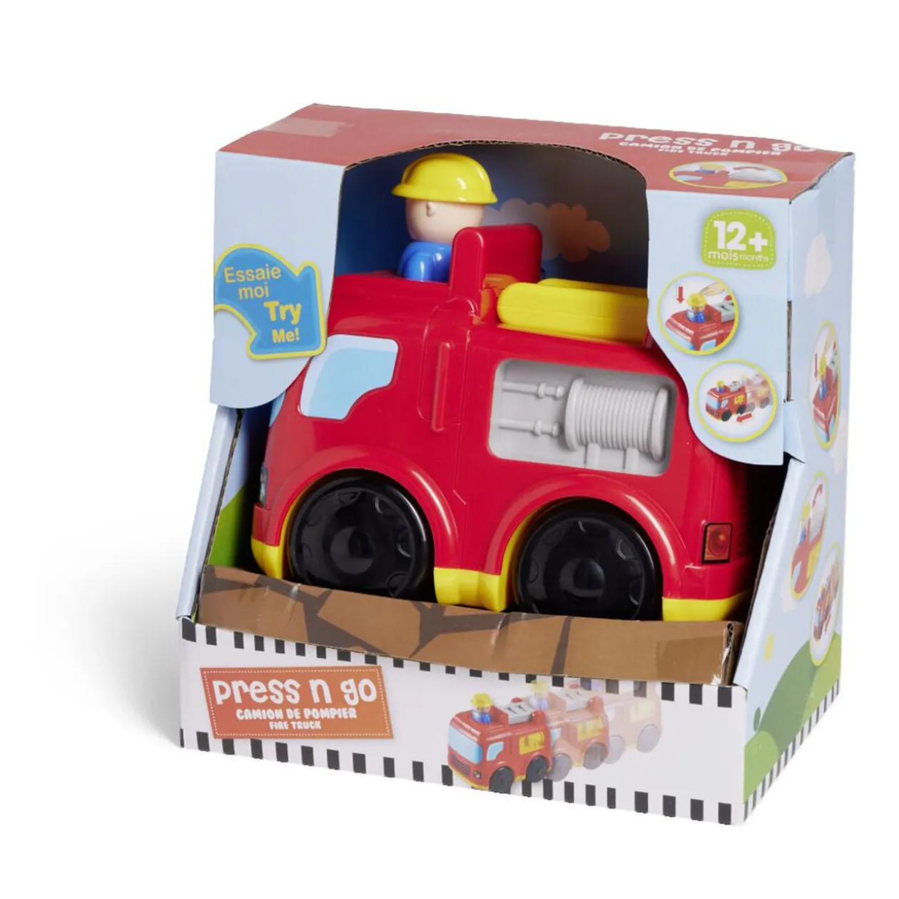 Camion friction police ou pompier 16,4x10,5xH15,4cm - 2 modèles