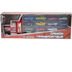 Camion remorque et 12 voitures