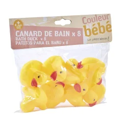 Canard jaune en plastique x8