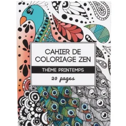 Carnet à colorier zen 20p en papier