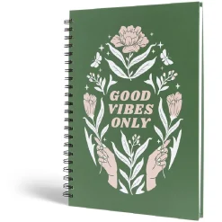 Carnet spirale A4 à lignes Good Vibes Only 200 pages