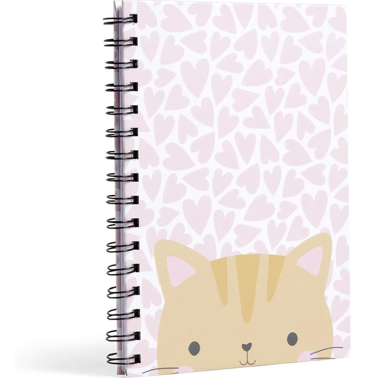 Carnet spirale A5 à lignes thème chaton coeur 160 pages