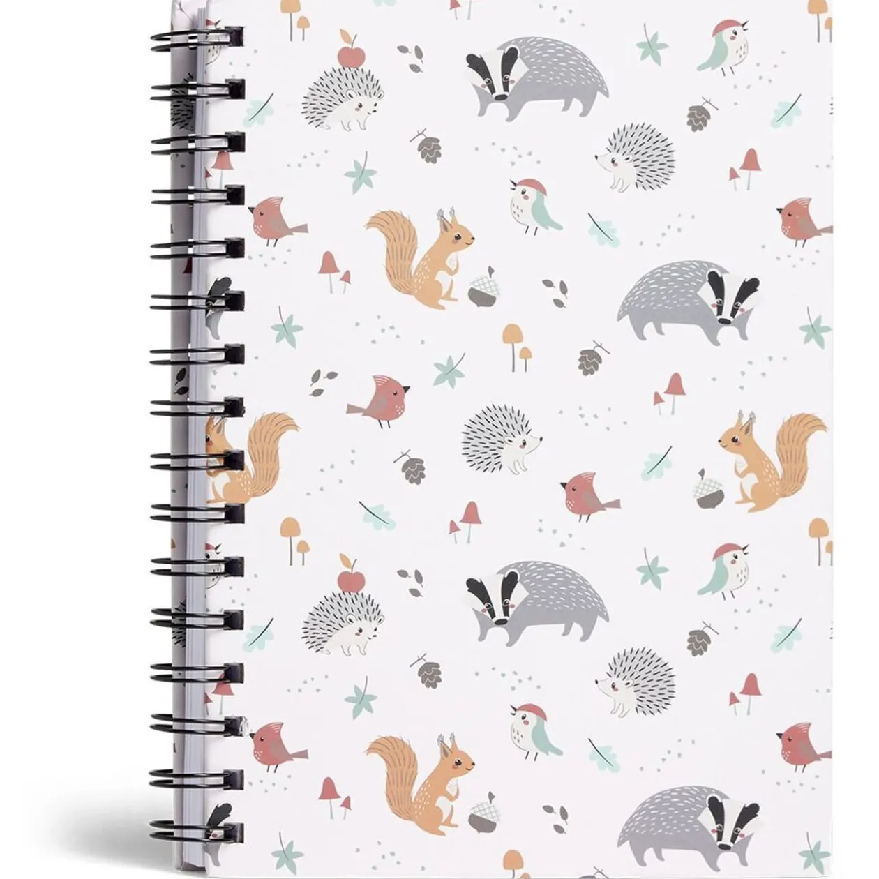 Carnet spirale A5 à lignes thème animaux forêt 160 pages