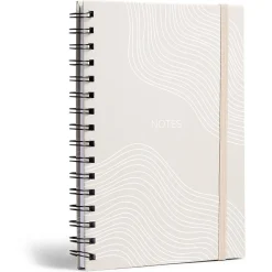 Carnet spirale A5 avec élastique 15x21cm couverture sable 160 pages