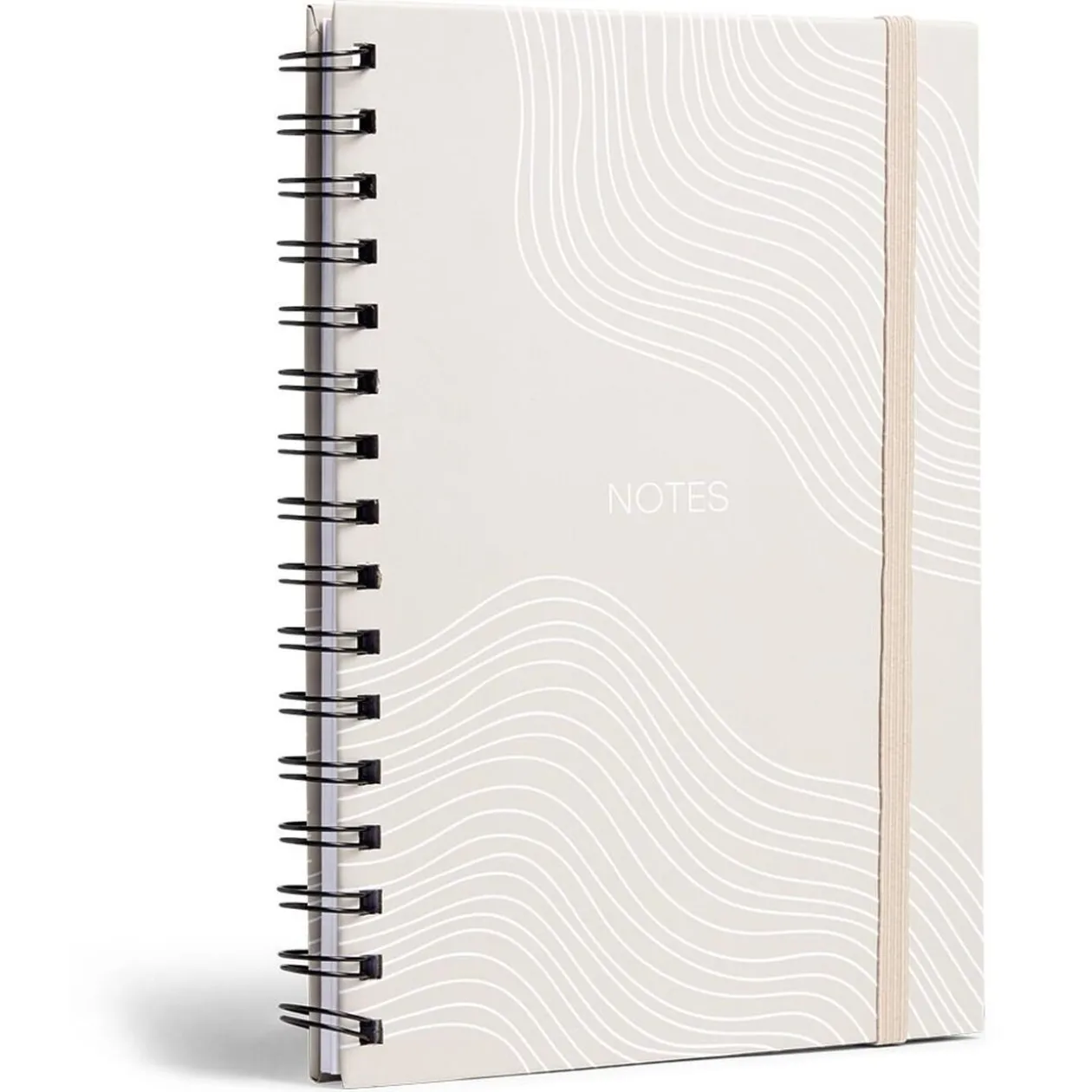 Carnet spirale A5 avec élastique 15x21cm couverture sable 160 pages
