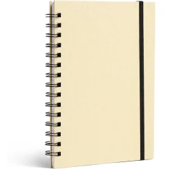 Carnet spirale A5 avec élastique 15x21cm couverture kraft 60 pages
