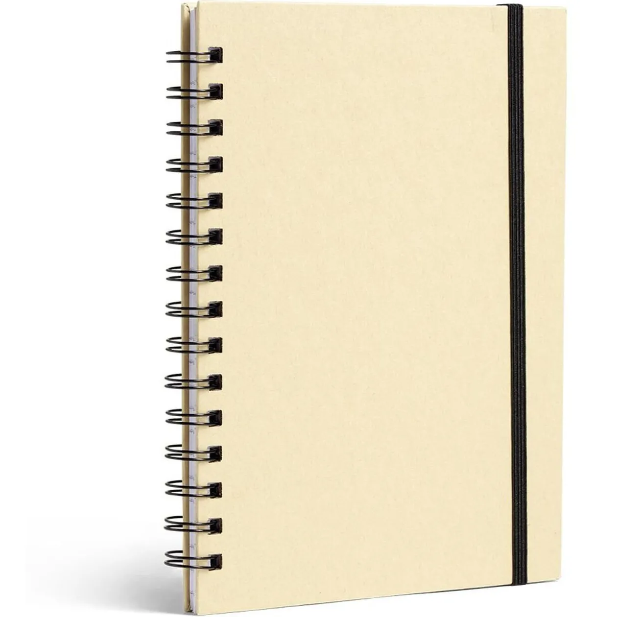 Carnet spirale A5 avec élastique 15x21cm couverture kraft 60 pages