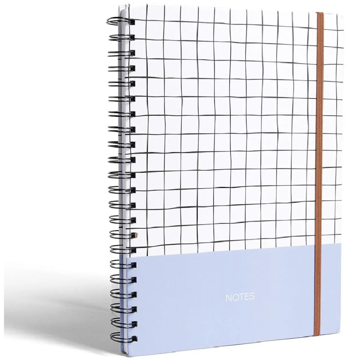 Carnet spirale A4 avec élastique 21x29cm couverture quadrillée 200 pages