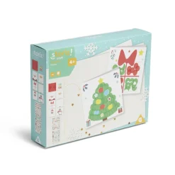 Carte de Noël x6 à confectionner avec tampons et stickers