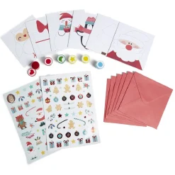 Carte de Noël x6 à confectionner avec tampons et stickers