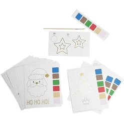 Carte de Noël x20 avec peinture à l'eau