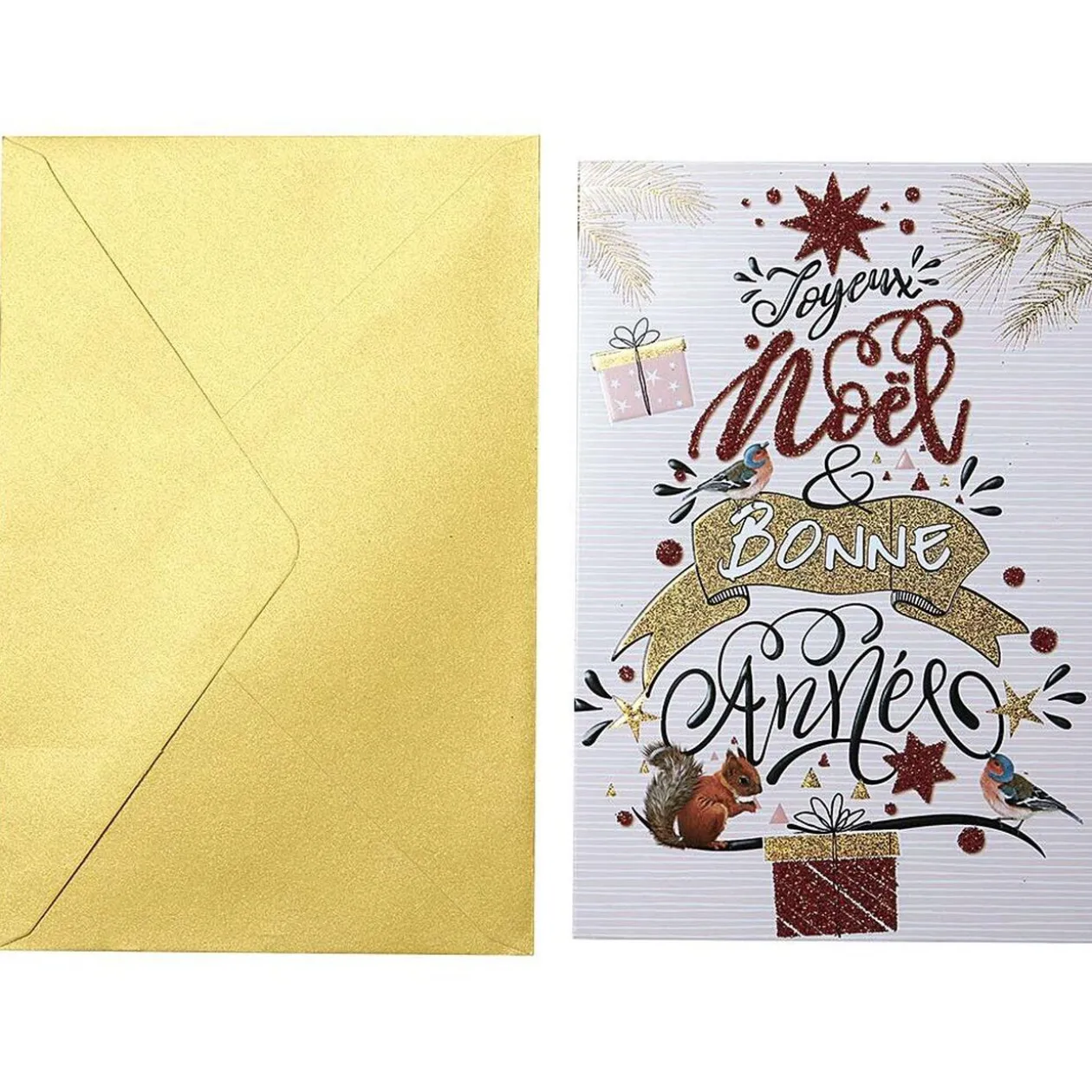 Carte de voeux imprimée Joyeux Noël et Bonne année