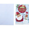 Carte de voeux Joyeux Noël motif Père Noël et Bonhomme de Neige