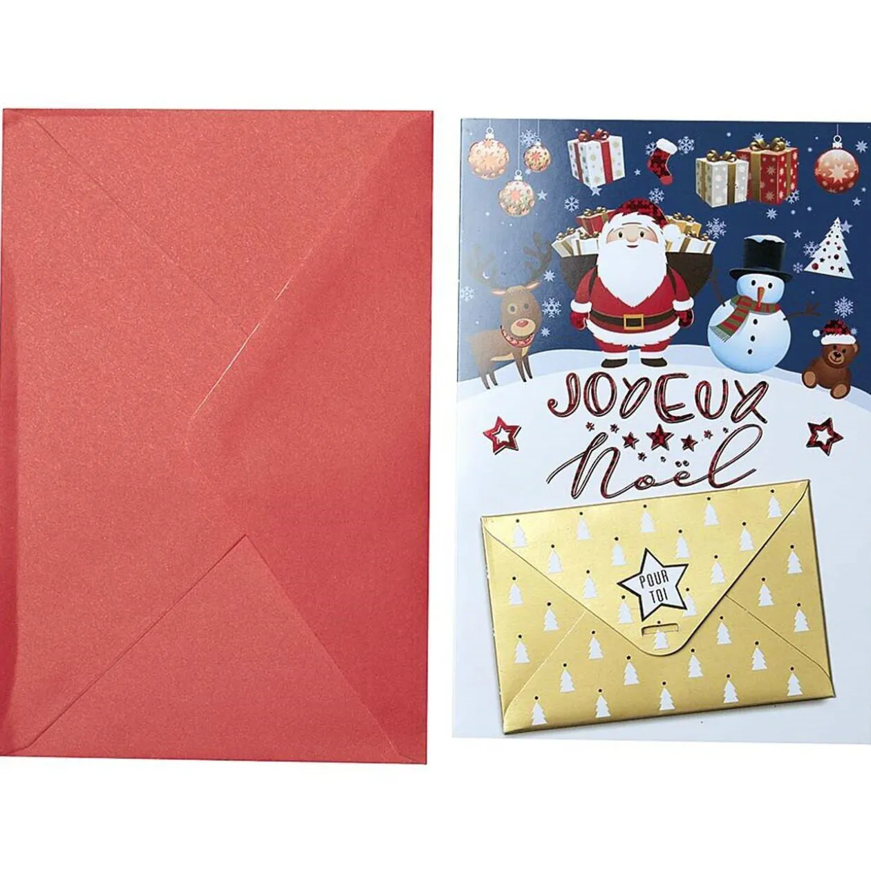 Carte de voeux Père Noël avec porte billet