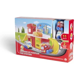 Caserne de pompier 11 pièces 2 véhicules 60,5x19xH22,2cm