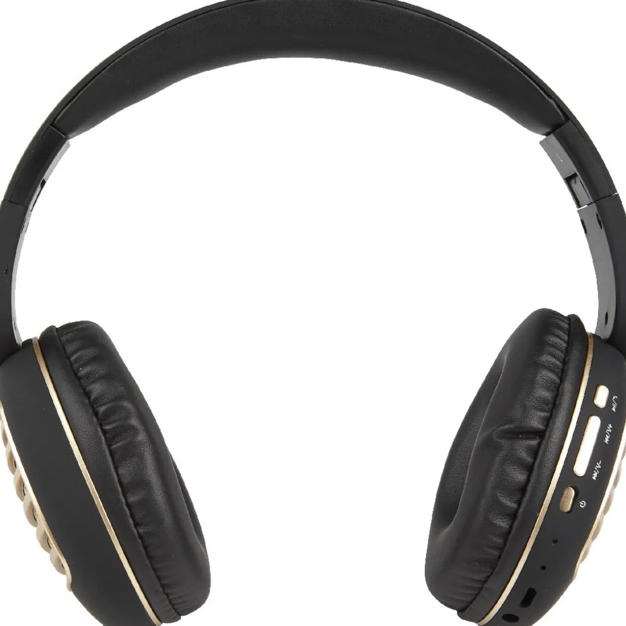 Casque vintage Bluetooth noir doré
