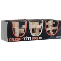 Casse tête bois x3