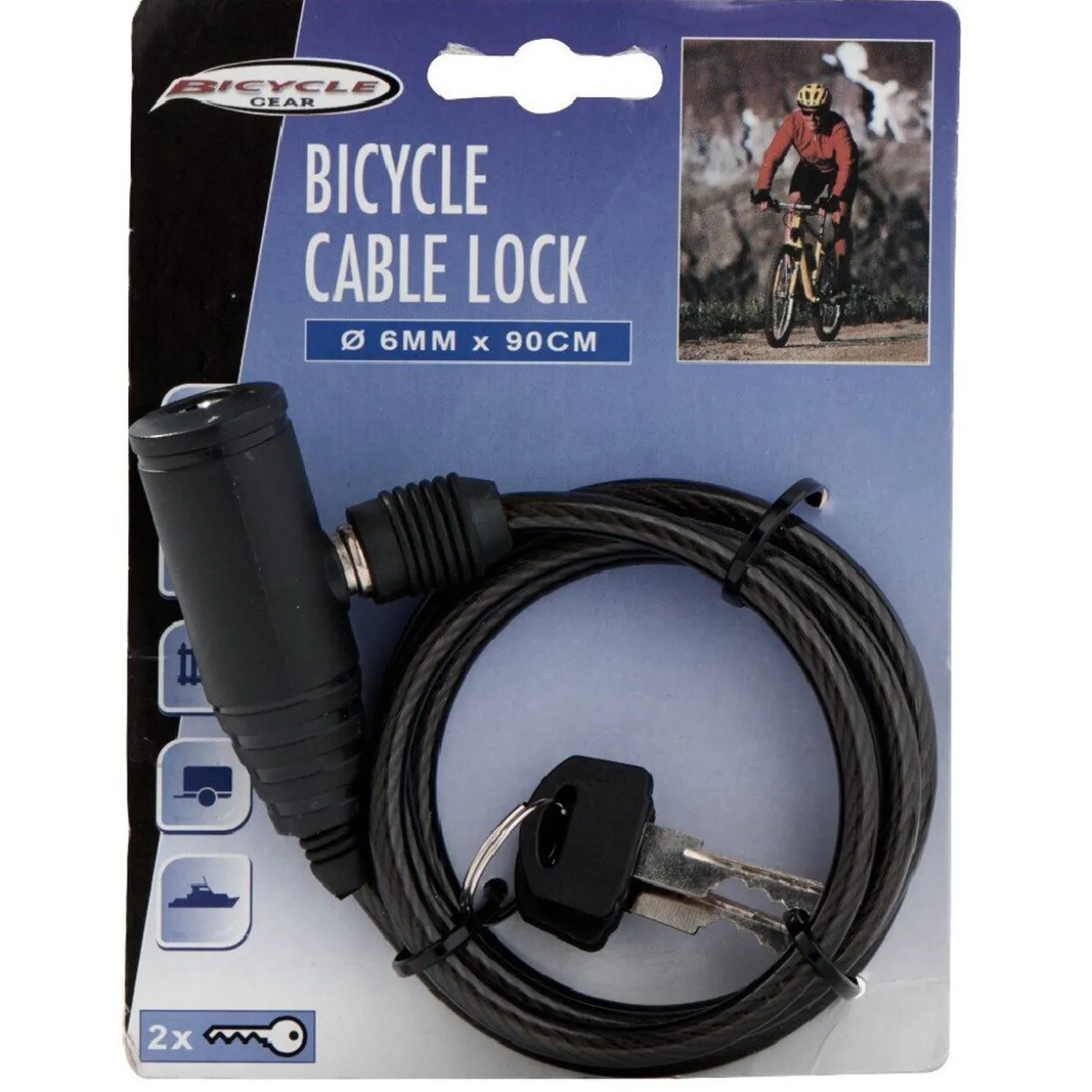 Câble anti-vol vélo + 2 clés