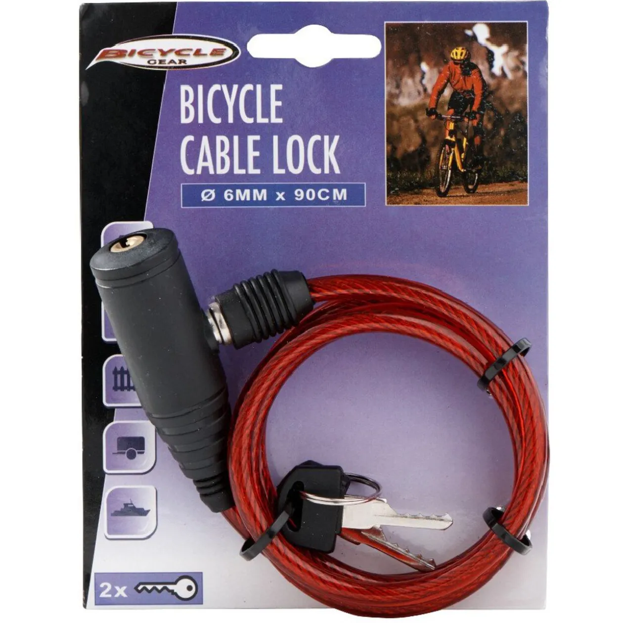 Câble anti-vol vélo + 2 clés