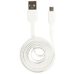 Câble de charge micro USB plat 1 m blanc ou noir