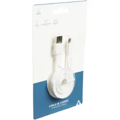Câble de charge USB-C plat 1 m blanc ou noir