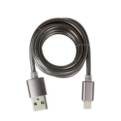 Câble Lightining métal Noir charge rapide pour iPhone et iPad