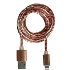 Câble Lightining métal Rose charge rapide pour iPhone et iPad